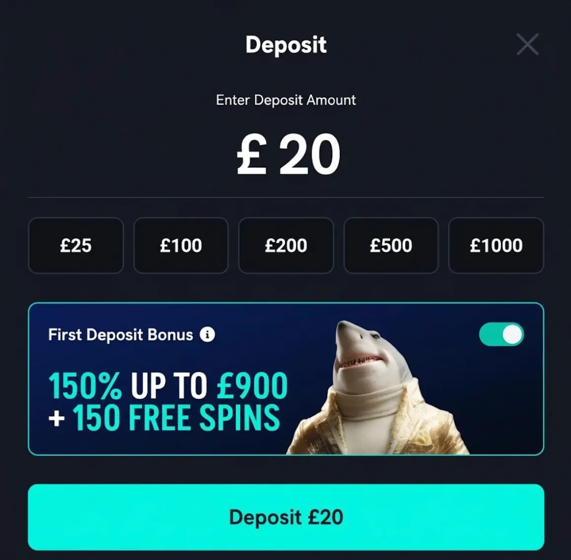 Spin Shark Deposit