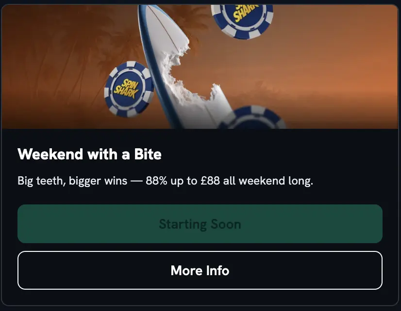SpinShark Weekend Bonus